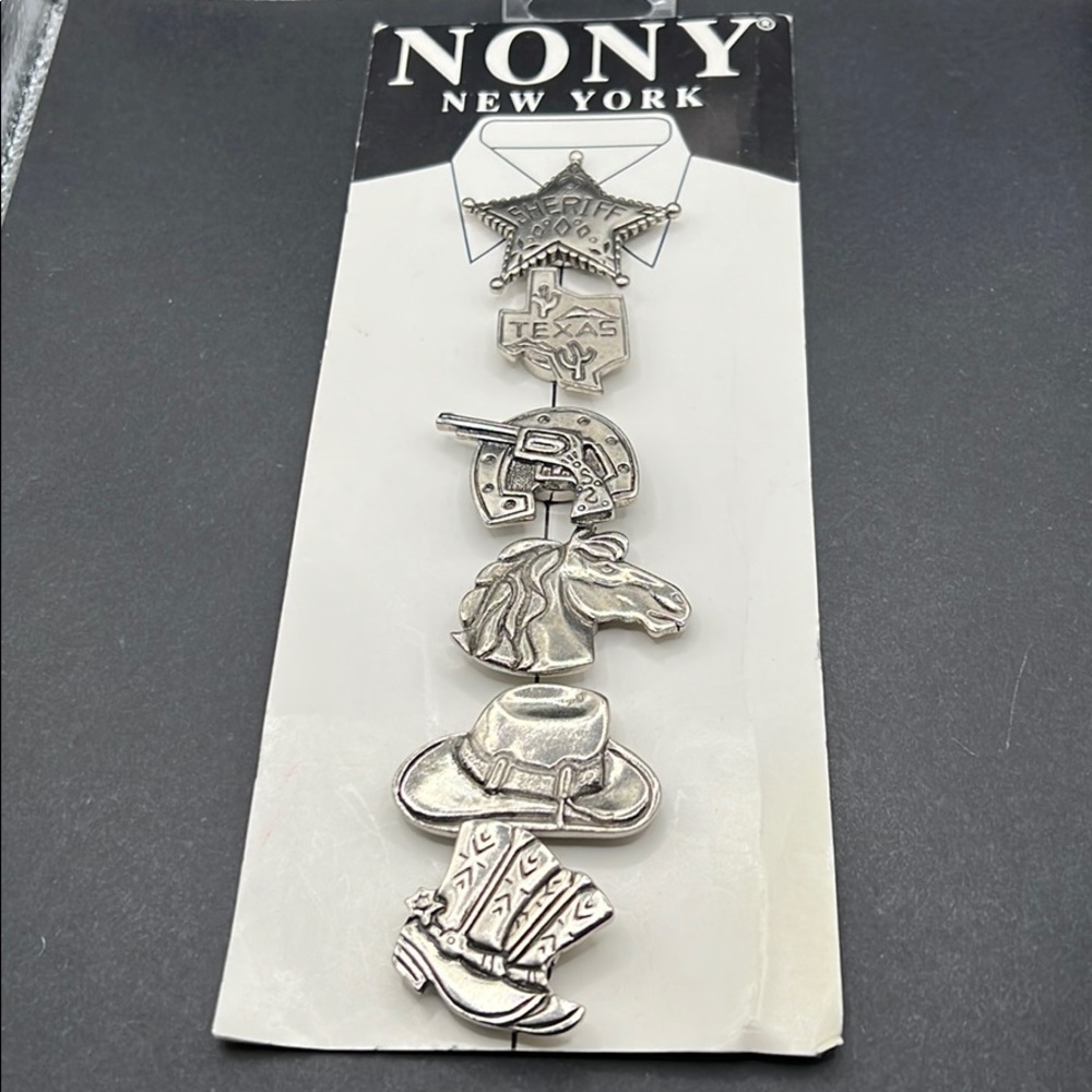 Vintage NONY NY Wild West button covers